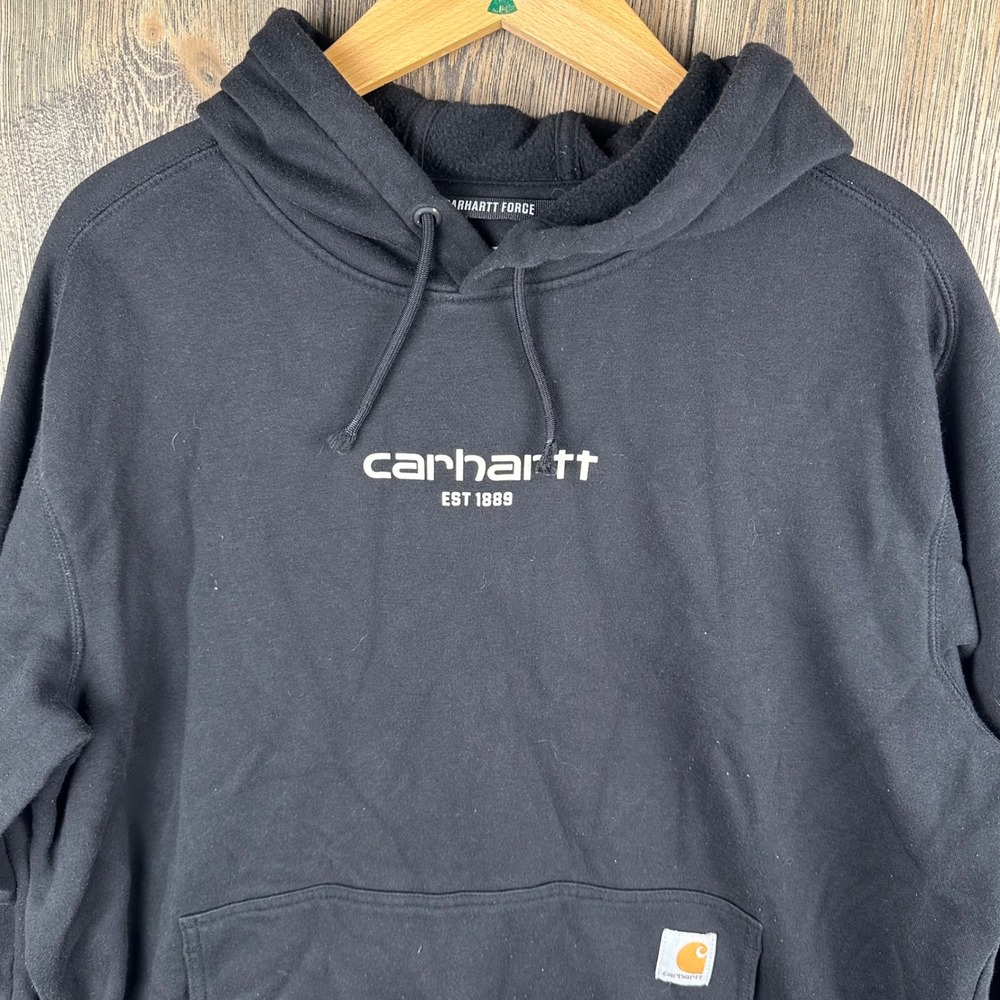 Carhartt Force Relaxed Fit Lightweight Hoodie Black Mens Large Sweatshirt - Picture 3 of 9